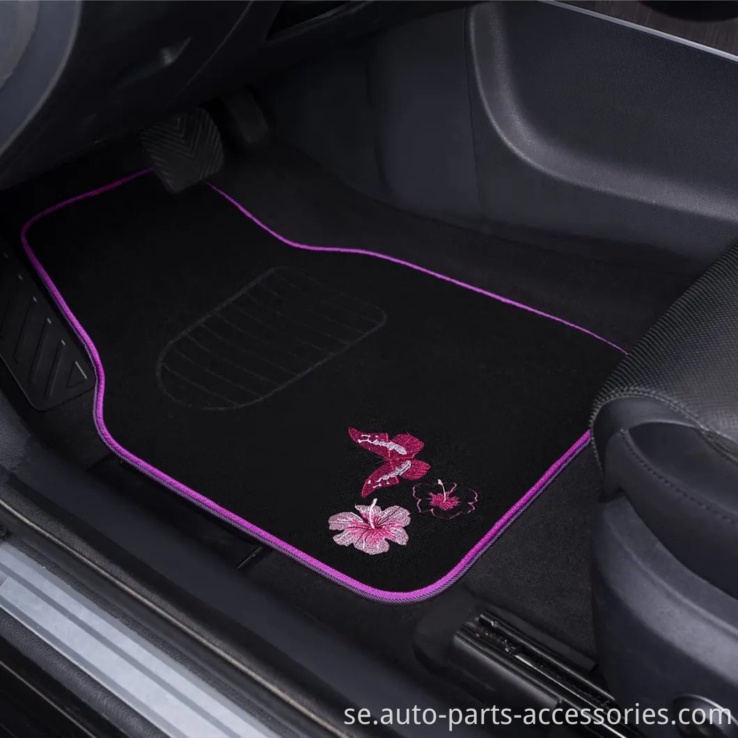 Black Universal Fit mattor golvmatta (med faux läder för bilar, kuponger, små SUV: er)